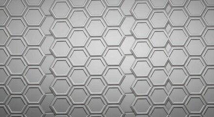 Fototapeta premium Seamless metallic grey honeycomb pattern with varying depths and shadows
