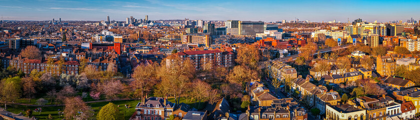 Hammersmith and A40 Corridor with West London Skyline in Warm Urban Light