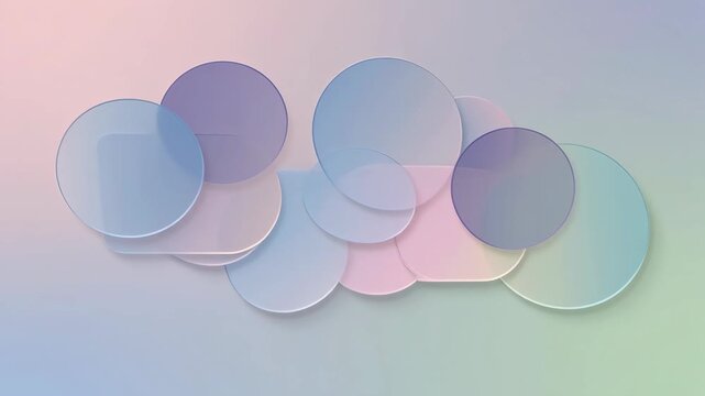 Soft pastel translucent circles overlapping abstract background with calming pink blue and green hues