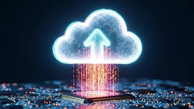 Edge computing data upload to cloud server from microchip processor for IoT network