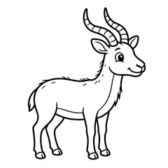 Fototapeta premium Impala Outline Illustration for Kids – Wild Animal Coloring Page Clipart