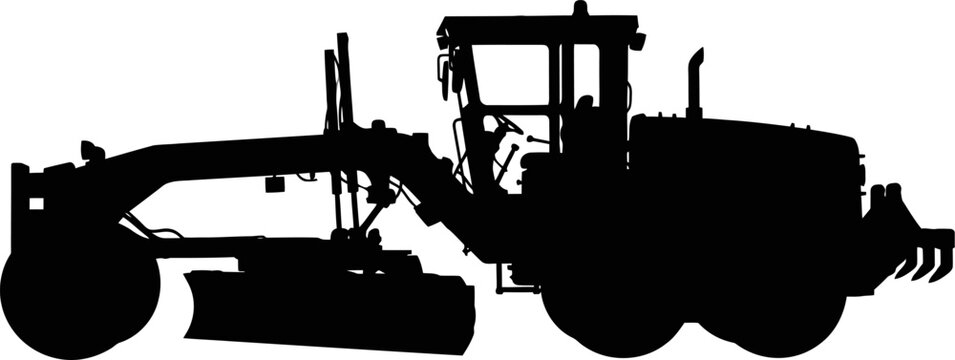 Industrial road motor grader silhouette