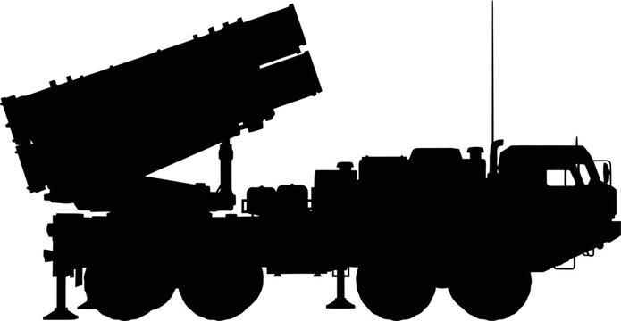 Mobile missile defense system truck silhouette