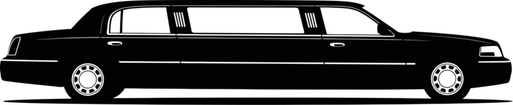 Stretch limousine silhouette for luxury event transportation