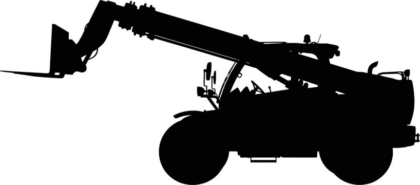 Telehandler telescopic forklift construction vehicle silhouette