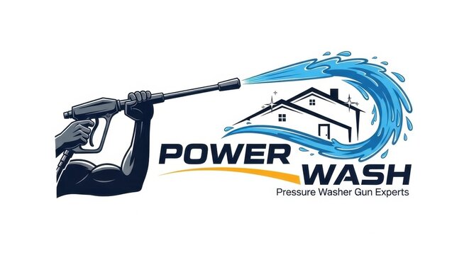 Power Wash Logo Design for Pressure Washing Services.