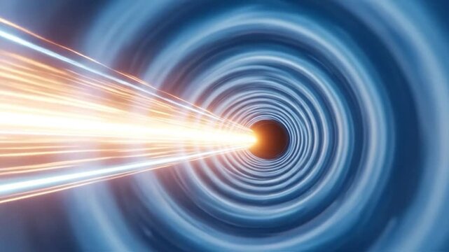 Futuristic quantum data transmission in a blue vortex tunnel with high speed light beam