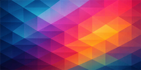 Obraz premium Abstract colorful geometric background featuring a seamless mosaic pattern of triangular vector shapes and rainbow spectrum textures for a modern retro style banner cover