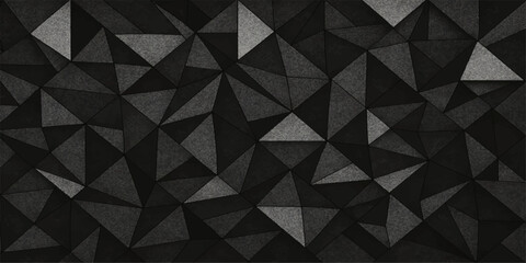 Fototapeta premium Abstract black and white geometric background with triangle pattern and modern mosaic design