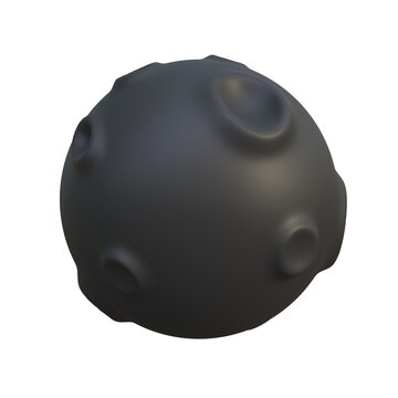 Textured Dark Gray Moon with Craters, Symbolizing Celestial Bodies or Abstract Concepts