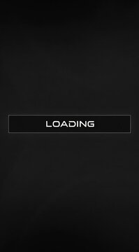 Digital loading bars animate with glowing effects on a dark background