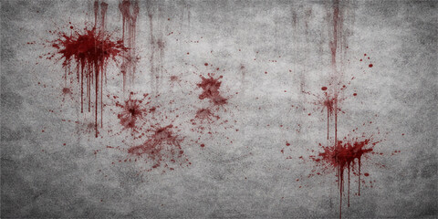 A vibrant autumn maple leaf rests against a bloody red grunge texture, blending natural seasonal color with a weathered paint design for a striking fall decoration © RD Visuals