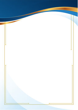 Elegant Blue and Gold Certificate background Border Design.