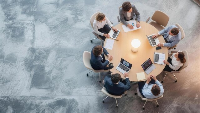 办公会议室里交流开会谈论
