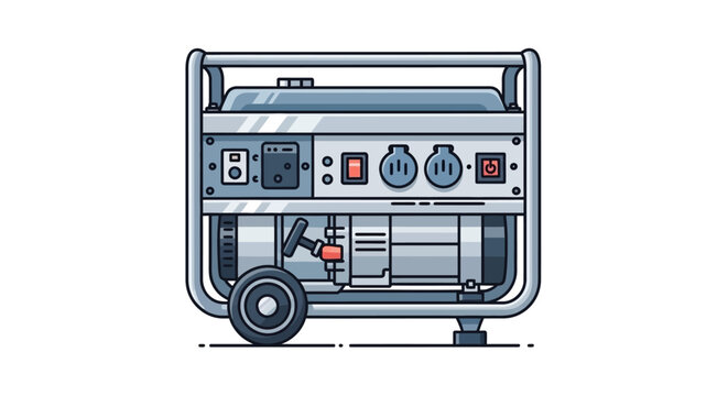 Portable Generator with Controls and Outlets.
