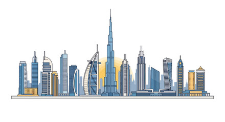 Obraz premium Tall buildings in a cityscape.