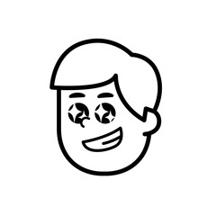 Obraz premium Business man face icon simple expression 