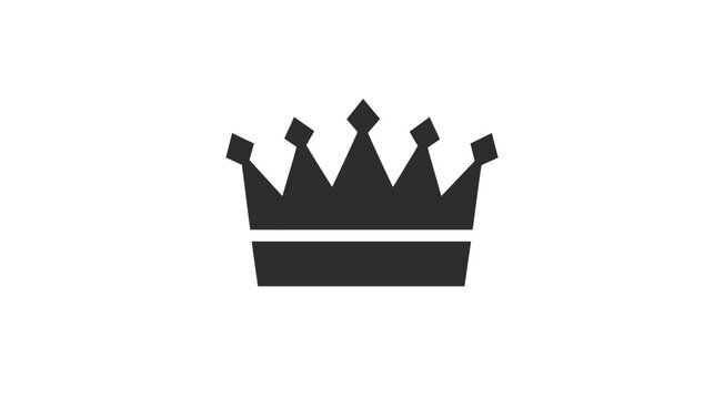 A simple, geometric illustration of a crown, featuring a dark silhouette against a white background
