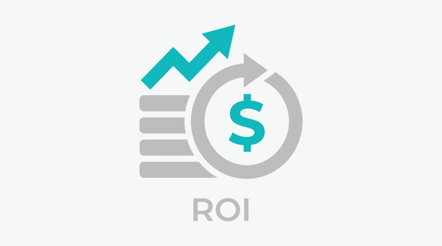 Return on investment concept with growing profit and dollar sign vector illustration