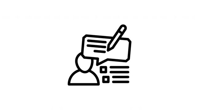 written review animated icon