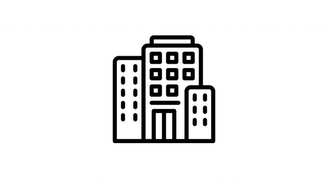 apartment building animated icon