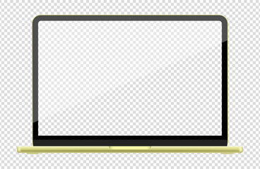 Fototapeta premium Detailed green notebook PC mockup. Front and rear view isolated on transparent background. Vector illustration