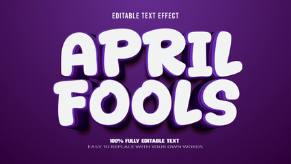 Fototapeta premium april fools editable text effect 3d vector