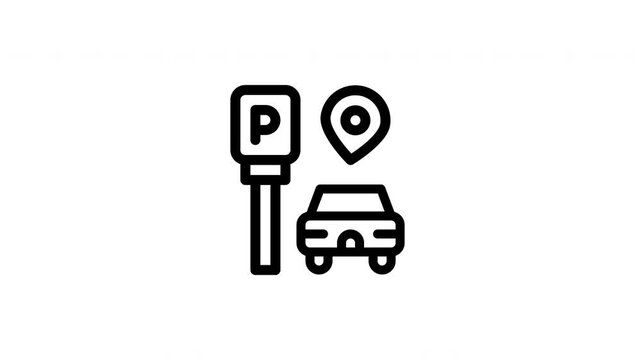 carpool parking animated icon