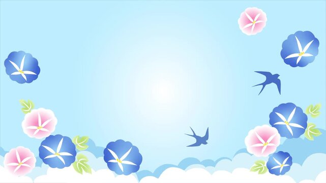 和風ツバメと朝顔　夏ギフトの背景