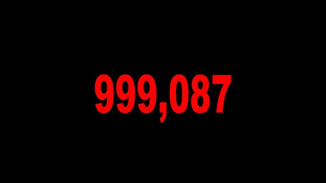 Numerical 1M Counter Animation for Social Media in Bold Red Graphics