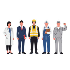 Obraz premium Diverse Professions Illustrated People Group Careers Jobs Occupations Workforce Representation Modern Flat Vector Graphic Design