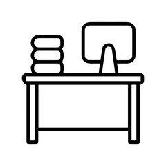 Fototapeta premium Productive Workspace Setup Icon