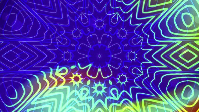 Blue abstract digital pattern resembling a psychedelic kaleidoscope overlay. Suitable for backgrounds, digital art, or unique designs in various projects.