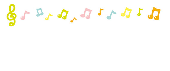 パステル音符のイラスト背景素材 ベイビー・キッズ向け素材/Pastel musical note illustration background material © Moe Hosokawa