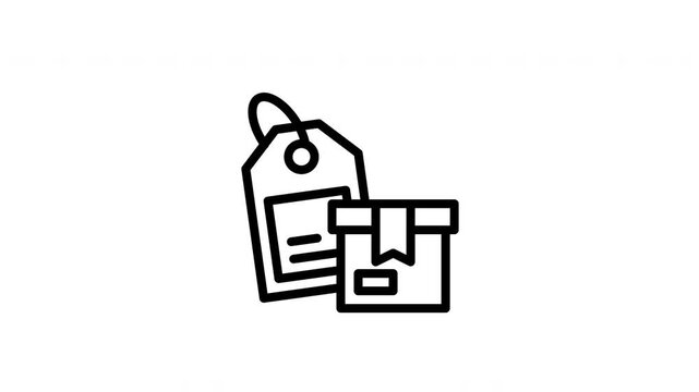shipping label animated icon