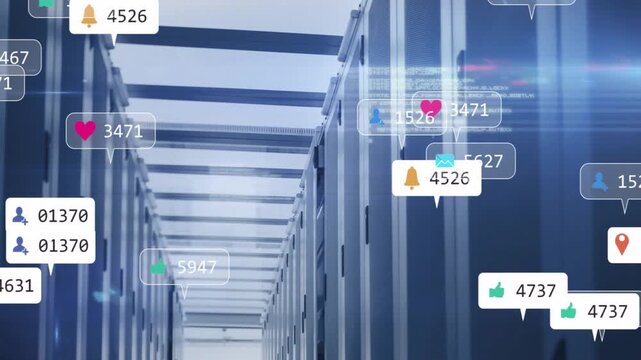 Tech aisle staying clear, notifications appearing at edges, drifting across then clearing as alerts