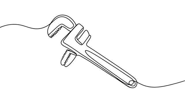 Plumbing and Hand Tool Mastery: Wrenching Precision in Home Improvement and Plumbing Repairs with Industrial Line Art Design Concepts
