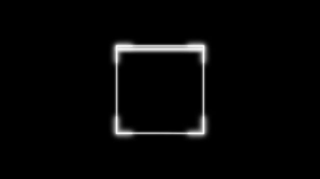 Glowing neon Scanning the QR code icon animation on black background. QR code being scanning concept. 4k motion graphics animation.