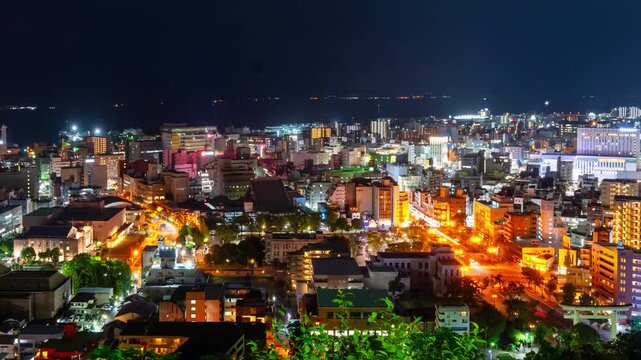 鹿児島夜景 タイムラプス