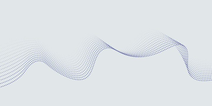 Wave line of flowing particles abstract vector background, smooth curvy shape dots fluid array. wallpaer neutral good nice art