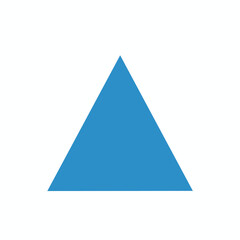 Fototapeta premium A simple blue triangle is centered on a plain white background