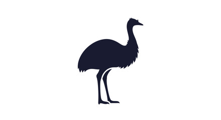 Fototapeta premium Silhouette of an Emu Standing Alone.