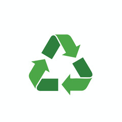 Obraz premium Iconic green three-arrow symbol for recycling