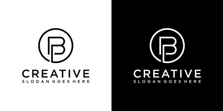 BP or PB initial letter logo design vector template