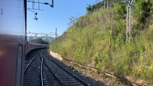 A view from outside the train on the way to Agartala from Haflong.