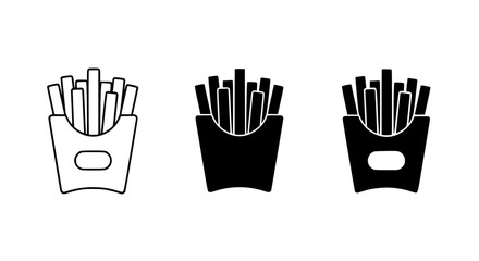 Fototapeta premium Simple French Fries Icons