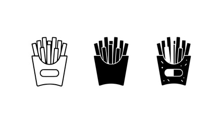 Fototapeta premium Simple French Fries Icons