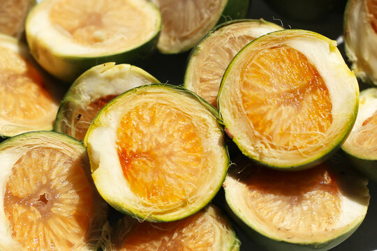 Sliced betel nuts in a tray.