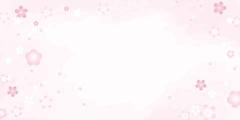 Naklejka premium Spring Japanese Cherry blossom flower background vector. Sakura floral Wallpaper design of elegant gold line cherry blossom flower, branch. Illustration for banner, wall decoration, backdrop, ads.