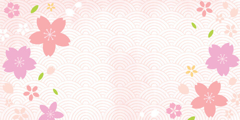 Naklejka premium Spring Japanese Cherry blossom flower background vector. Sakura floral Wallpaper design of elegant gold line cherry blossom flower, branch. Illustration for banner, wall decoration, backdrop, ads.